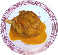 receta de Cordero marroquí (M`hammer Choakder).